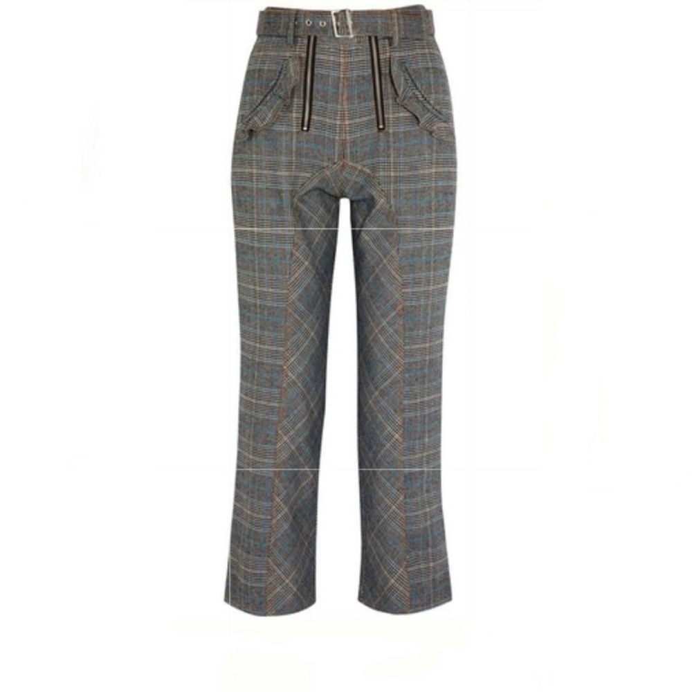 Self Portrait Plaid Pants Lexi Ruffle